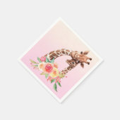 Cute Giraffe Waterverf Mam en Baby Servet (Hoek)