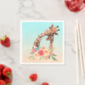 Cute Giraffe Waterverf Mam en Baby Servet (Insitu)