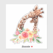 Cute Giraffe Waterverf Mam en Baby Sticker (Vel)