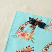 Cute Giraffe Waterverf Mam en Baby Strandlaken (In situ)