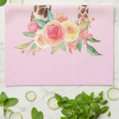 Cute Giraffe Waterverf Mam en Baby Theedoek (Gevouwen)