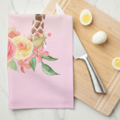 Cute Giraffe Waterverf Mam en Baby Theedoek (Quarter Fold)