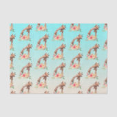 Cute Giraffe Waterverf Mam en Baby Tissuepapier (Voorkant)