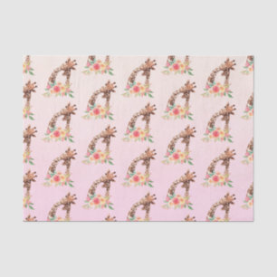 Cute Giraffe Waterverf Mam en Baby Tissuepapier