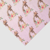 Cute Giraffe Waterverf Mam en Baby Tissuepapier (Detail)