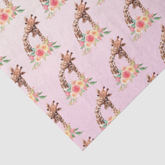 Cute Giraffe Waterverf Mam en Baby Tissuepapier (Detail)