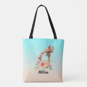 Cute Giraffe Waterverf Mam en Baby Tote Bag (Achterkant)