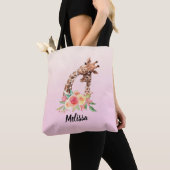 Cute Giraffe Waterverf Mam en Baby Tote Bag (Dichtbij)