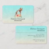 Cute Giraffe Waterverf Mam en Baby Visitekaartje (Voorkant / Achterkant)