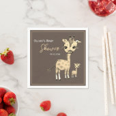 Cute Giraffe Waterverf Rustic Servet (Insitu)