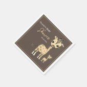 Cute Giraffe Waterverf Rustic Servet (Hoek)