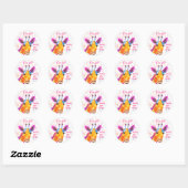 Cute Giraffe Waterverf Safari Oerwoud Baby shower Ronde Sticker (Vel)