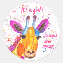 Cute Giraffe Waterverf Safari Oerwoud Baby shower