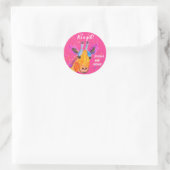 Cute Giraffe Waterverf Safari Oerwoud Baby shower Ronde Sticker (Tas)