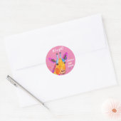 Cute Giraffe Waterverf Safari Oerwoud Baby shower Ronde Sticker (Envelop)
