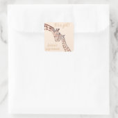 Cute Giraffe Waterverf Safari Oerwoud Baby shower Vierkante Sticker (Tas)