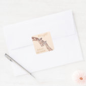 Cute Giraffe Waterverf Safari Oerwoud Baby shower Vierkante Sticker (Envelop)