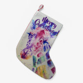Cute Giraffe Waterverf Vrolijk kerststopzetten Kleine Kerstsok (Voorkant (Hangend))