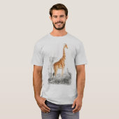 Cute giraffe wild african animal mannen T-Shirt (Voorkant volledig)