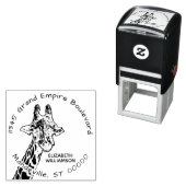 Cute Giraffe Wild African Animal Return Address Zelfinktende Stempel (In situ)