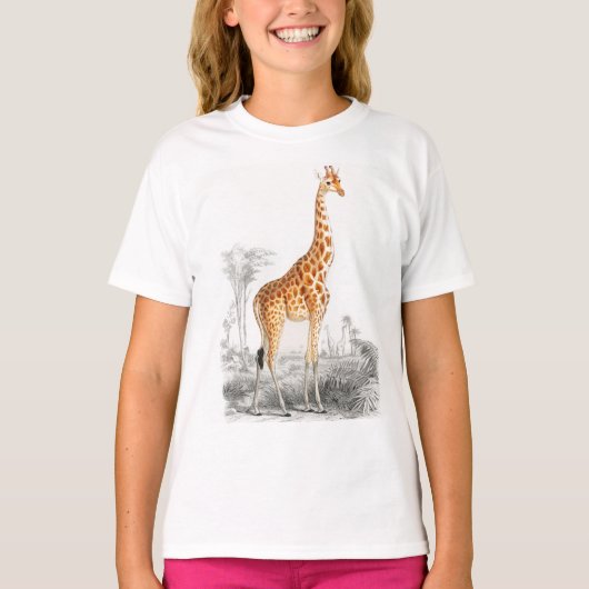 Cute giraffe Wilde afrikaanse dierenmeisjes T-Shir T-shirt (Voorkant)