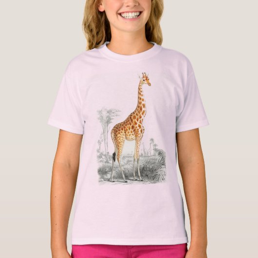 Cute giraffe Wilde afrikaanse dierenmeisjes T-Shir T-shirt (Voorkant)