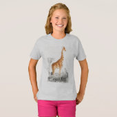 Cute giraffe Wilde afrikaanse dierenmeisjes T-Shir T-shirt (Voorkant volledig)