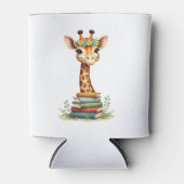 Cute Giraffe With Book Floral Bookworm Librarian B Blikjeskoeler (Voorkant)