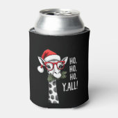 Cute Giraffe With Santa Hat Merry Xmas Giraffe Lov Blikjeskoeler (Blikje Voorkant)