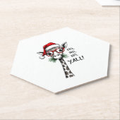 Cute Giraffe With Santa Hat Merry Xmas Giraffe Lov Kartonnen Onderzetters (Schuin)