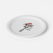 Cute Giraffe With Santa Hat Merry Xmas Giraffe Lov Papieren Bordje (Gekanteld)