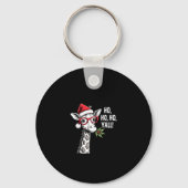 Cute Giraffe With Santa Hat Merry Xmas Giraffe Lov Sleutelhanger (Voorkant)