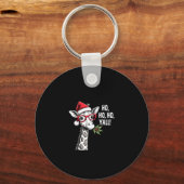 Cute Giraffe With Santa Hat Merry Xmas Giraffe Lov Sleutelhanger (Voorkant)