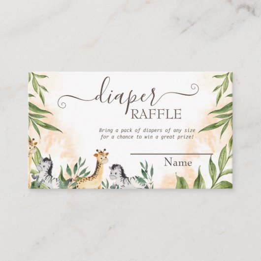 Cute Giraffe, Zebra bladeren Informatiekaartje (Voorkant)