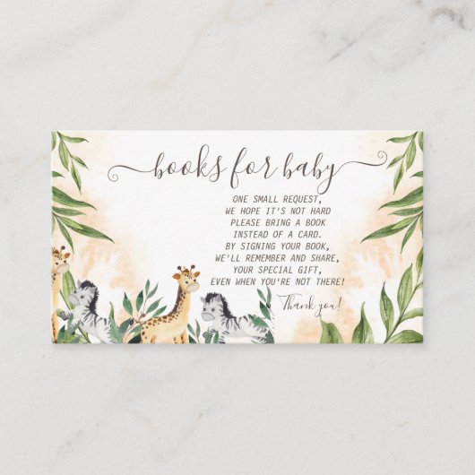 Cute Giraffe, Zebra bladeren Informatiekaartje (Voorkant)