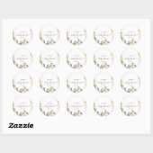 Cute Giraffe, Zebra Leaves Baby shower Ronde Sticker (Vel)