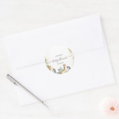 Cute Giraffe, Zebra Leaves Baby shower Ronde Sticker (Envelop)