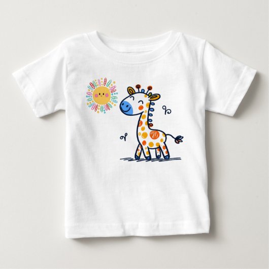 Cute Giraffe & Zonneschijn – Kinder T-Shirt (Voorkant)