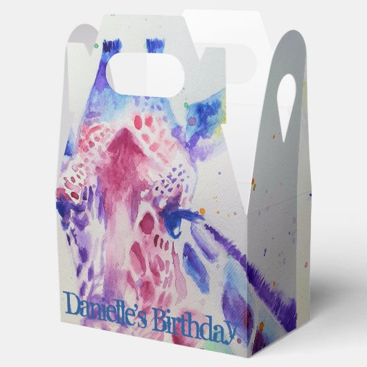 Cute Giraffe Zoo Animal Birthday Cake Favor Box Bedankdoosjes (Geopend)