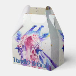 Cute Giraffe Zoo Animal Birthday Cake Favor Box Bedankdoosjes