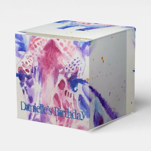 Cute Giraffe Zoo Animal Birthday Cake Favor Box Bedankdoosjes (Voorkant Zijde)