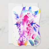 Cute Giraffe Zoo Animal Childs Birthday Invitation Kaart (Achterkant)