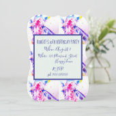 Cute Giraffe Zoo Animal Childs Birthday Invitation Kaart (Staand voorkant)