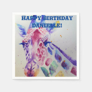 Cute Giraffe Zoo Animal Decor Serviette Napkins Servet