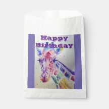 Cute Giraffe Zoo Animal Party Name Favor Bags