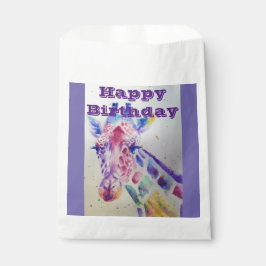 Cute Giraffe Zoo Animal Party Name Favor Bags Bedankzakje