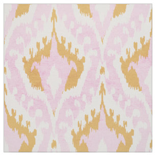 Cute giral gold and roze ikat tribal patroon stof