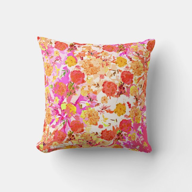 Cute girale bloemen patroon kussen (Voorkant)