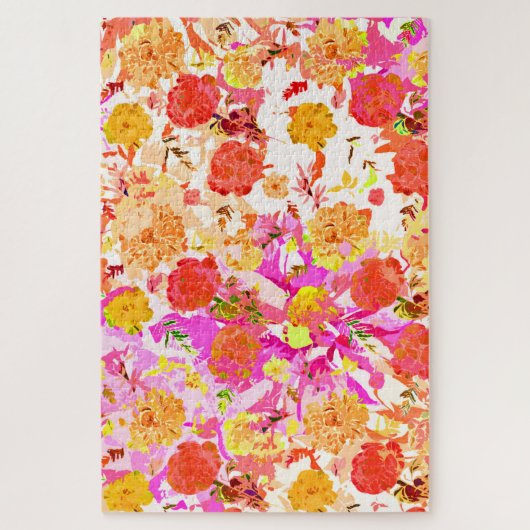 Cute girale bloemen patroon legpuzzel (Verticaal)