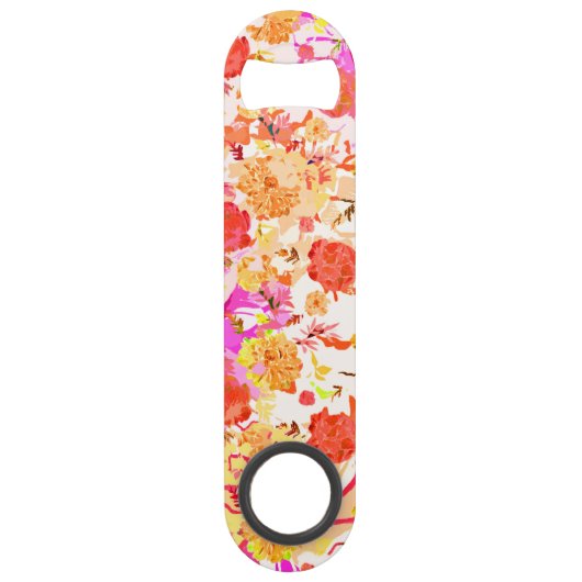 Cute girale bloemen patroon speed flessenopener (Achterkant)